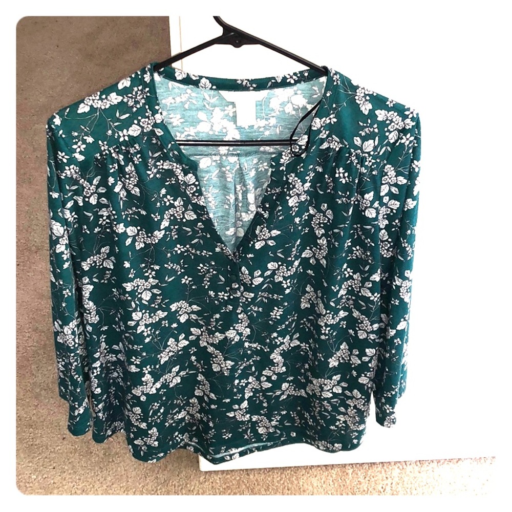 Green floral shirt